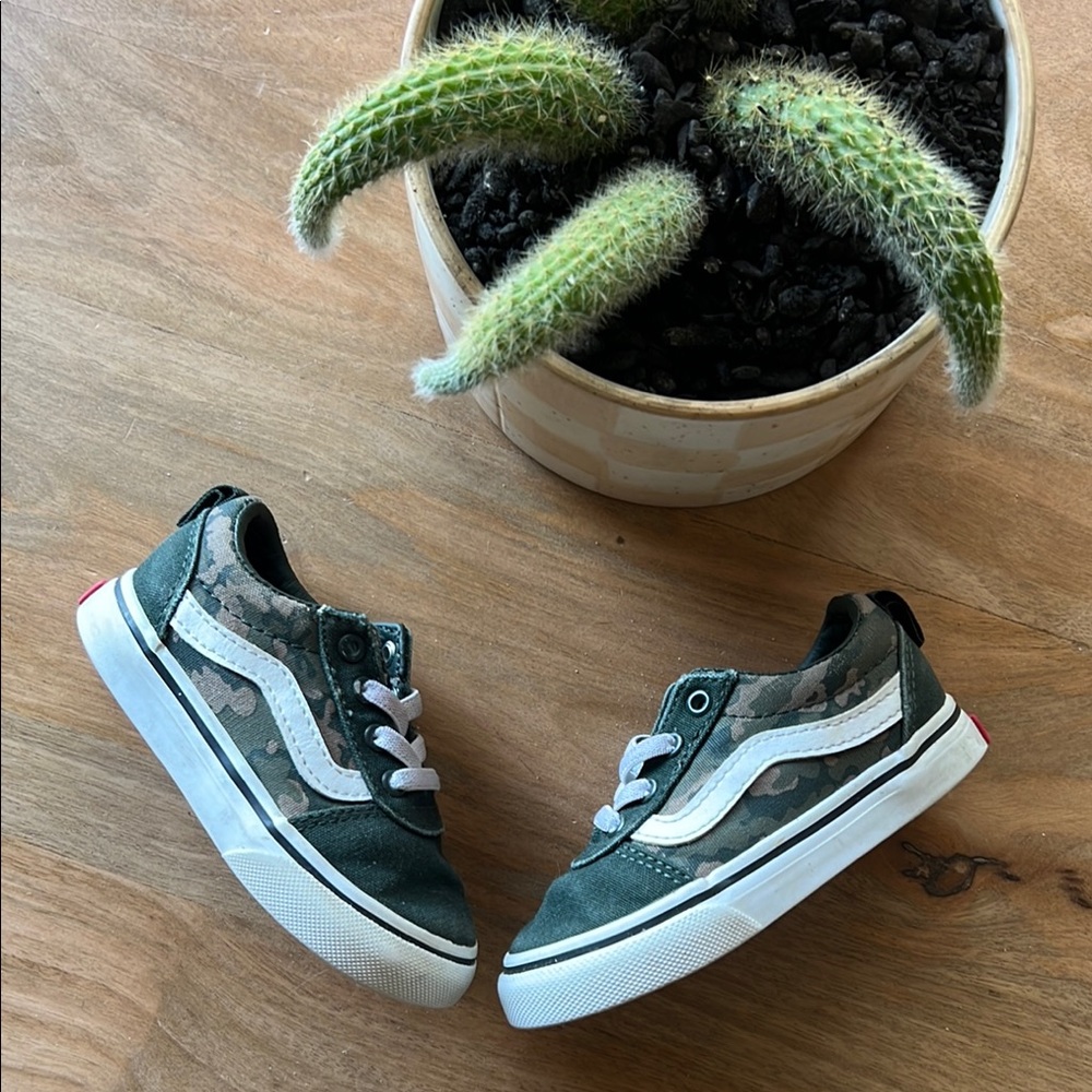 Vans Kids Camo Green Sneakers